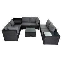 Modular Outdoor Lounge Set-9pcs Sofa, Armchairs and Coffee Table - ElectronX Plus