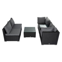 Modular Outdoor Lounge Set-9pcs Sofa, Armchairs and Coffee Table - ElectronX Plus