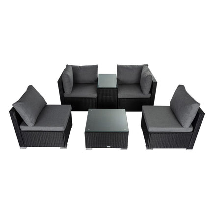 Modular Outdoor Lounge Set-9pcs Sofa, Armchairs and Coffee Table - ElectronX Plus