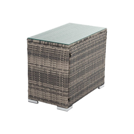 Grey Wicker End Table - ElectronX Plus