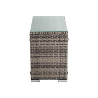 Grey Wicker End Table - ElectronX Plus