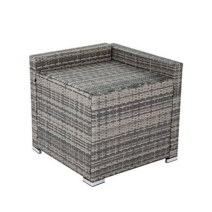 7PC Outdoor Wicker Lounge with Storage Corner (Grey) - ElectronX Plus