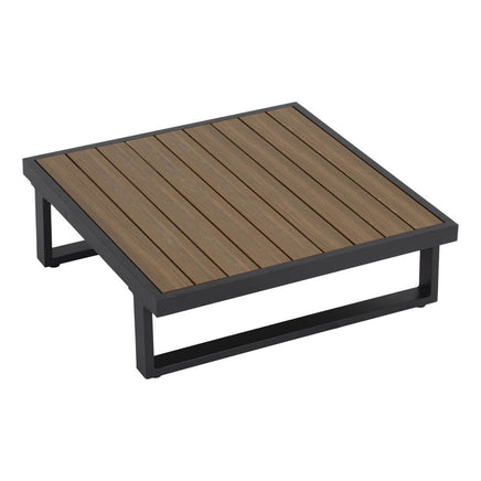 Modern Outdoor 7 Piece Lounge Set with Slatted Polywood Design Tables - ElectronX Plus