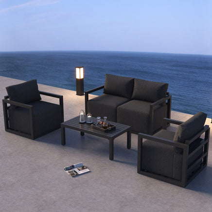 Alfresco Serenity Outdoor Lounge Set – Charcoal Grey - ElectronX Plus