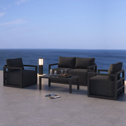 Alfresco Serenity Outdoor Lounge Set – Charcoal Grey - ElectronX Plus