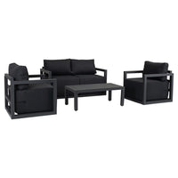 Alfresco Serenity Outdoor Lounge Set – Charcoal Grey - ElectronX Plus