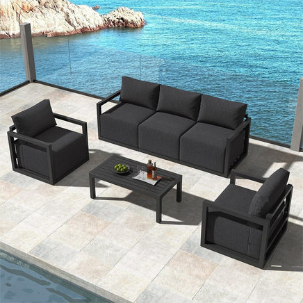 Alfresco 5-Seater Deep-Seated Patio Set – Charcoal Grey - ElectronX Plus