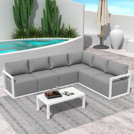 Alfresco Contemporary All-Weather Lounge Set – Charcoal Grey - ElectronX Plus