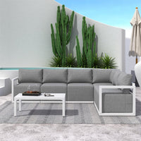 Alfresco Contemporary All-Weather Lounge Set – Charcoal Grey - ElectronX Plus