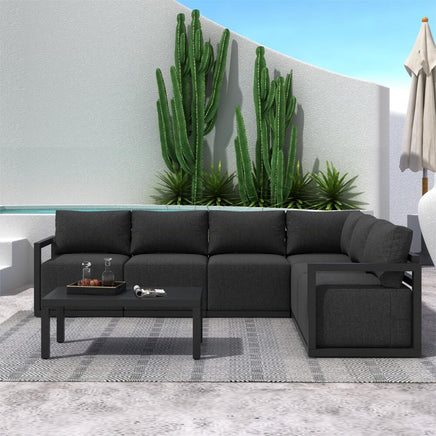 Alfresco Contemporary All-Weather Lounge Set – Charcoal Grey - ElectronX Plus