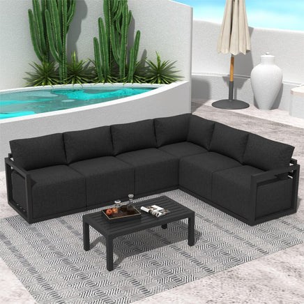 Alfresco Contemporary All-Weather Lounge Set – Charcoal Grey - ElectronX Plus