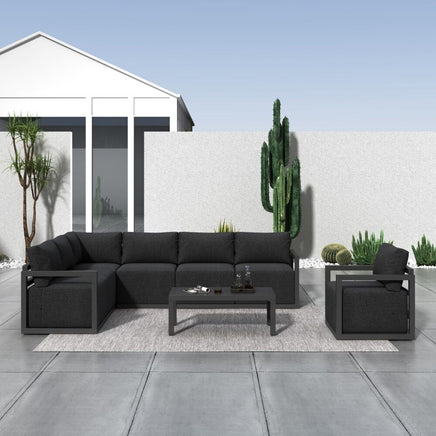 Alfresco 7-Seat Garden Lounge Set – Charcoal Grey - ElectronX Plus