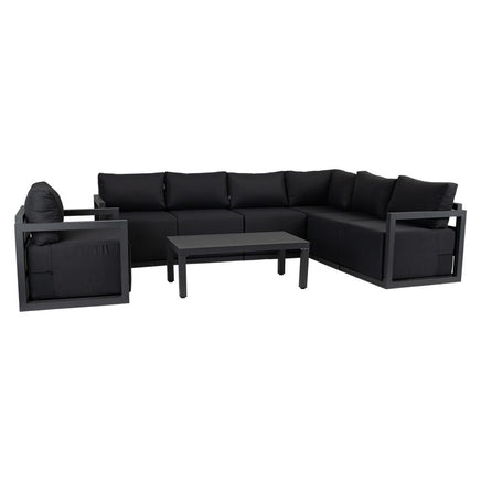 Alfresco 7-Seat Garden Lounge Set – Charcoal Grey - ElectronX Plus