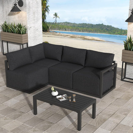 Four-Seat Alfresco Harmony Set – Charcoal Grey - ElectronX Plus