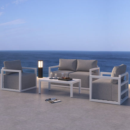 Alfresco Serenity Outdoor Lounge Set – White - ElectronX Plus