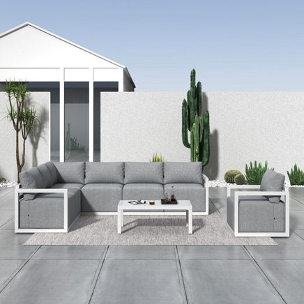 Alfresco 7-Seat Garden Lounge Set – White - ElectronX Plus