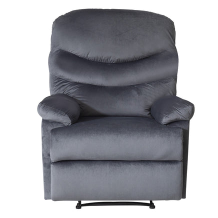 Wide Manual Single Recliner Sofa-Velvet Grey - ElectronX Plus