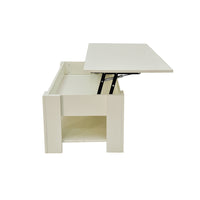 Lift Up Coffee Table with Storage-White - ElectronX Plus