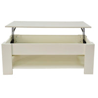 Lift Up Coffee Table with Storage-White - ElectronX Plus