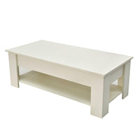 Lift Up Coffee Table with Storage-White - ElectronX Plus