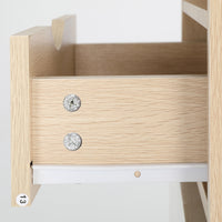 Bedside Table Side Storage Cabinet Nightstand Bedroom 1 Drawer 2 Shelf LARK OAK - ElectronX Plus