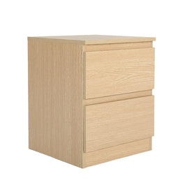 Bedside Table Side Storage Cabinet Nightstand Bedroom 2 Drawer JOSS OAK - ElectronX Plus