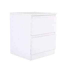 Bedside Table Side Storage Cabinet Nightstand Bedroom 2 Drawer JOSS WHITE - ElectronX Plus