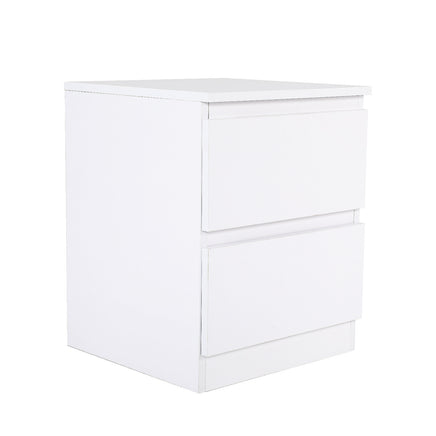 Bedside Table Side Storage Cabinet Nightstand Bedroom 2 Drawer JOSS WHITE - ElectronX Plus