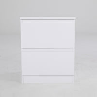 Bedside Table Side Storage Cabinet Nightstand Bedroom 2 Drawer JOSS WHITE - ElectronX Plus