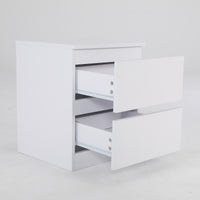 Bedside Table Side Storage Cabinet Nightstand Bedroom 2 Drawer JOSS WHITE - ElectronX Plus