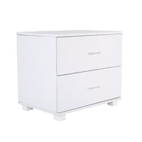 Bedside Table Side Storage Cabinet Nightstand Bedroom 2 Drawer Legs ETTA WHITE - ElectronX Plus