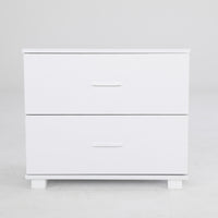 Bedside Table Side Storage Cabinet Nightstand Bedroom 2 Drawer Legs ETTA WHITE - ElectronX Plus