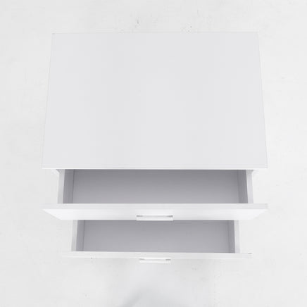 Bedside Table Side Storage Cabinet Nightstand Bedroom 2 Drawer Legs ETTA WHITE - ElectronX Plus