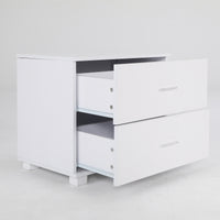 Bedside Table Side Storage Cabinet Nightstand Bedroom 2 Drawer Legs ETTA WHITE - ElectronX Plus