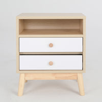 2X Bedside Table Side Storage Cabinet Nightstand Bedroom 2 Drawer ANYA OAK - ElectronX Plus