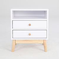 2X Bedside Table Side Storage Cabinet Nightstand Bedroom 2 Drawer ANYA - WHITE - ElectronX Plus