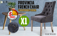 French Provincial Dining Chair Oak Leg AMOUR BLACK - ElectronX Plus