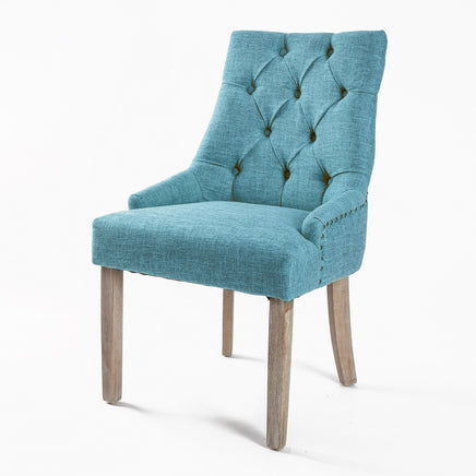 French Provincial Dining Chair Oak Leg AMOUR BLUE - ElectronX Plus