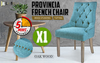 French Provincial Dining Chair Oak Leg AMOUR BLUE - ElectronX Plus