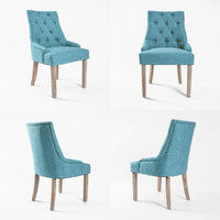 French Provincial Dining Chair Oak Leg AMOUR BLUE - ElectronX Plus