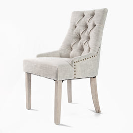 French Provincial Dining Chair Oak Leg AMOUR CREAM - ElectronX Plus