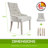 French Provincial Dining Chair Oak Leg AMOUR CREAM - ElectronX Plus