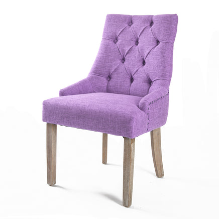 French Provincial Dining Chair Oak Leg AMOUR VIOLET - ElectronX Plus