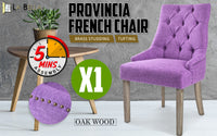 French Provincial Dining Chair Oak Leg AMOUR VIOLET - ElectronX Plus