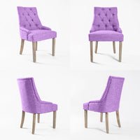 French Provincial Dining Chair Oak Leg AMOUR VIOLET - ElectronX Plus