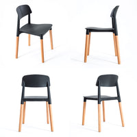 2X Retro Belloch Stackable Dining Cafe Chair BLACK - ElectronX Plus