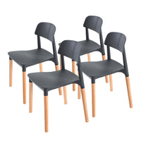 4X Retro Belloch Stackable Dining Cafe Chair BLACK - ElectronX Plus