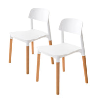 2X Retro Belloch Stackable Dining Cafe Chair WHITE - ElectronX Plus