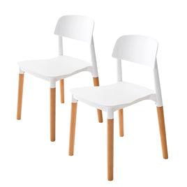 2X Retro Belloch Stackable Dining Cafe Chair WHITE - ElectronX Plus