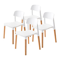 4X Retro Belloch Stackable Dining Cafe Chair WHITE - ElectronX Plus